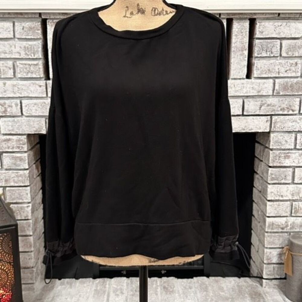 Tandem Super Soft Knit Silk‎ Blend Sweatshirt Made in Italy Size 38 Black Small